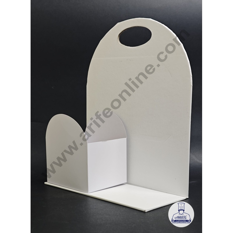 White Foldable Cake and Flower Hamper - CAKE DECOR