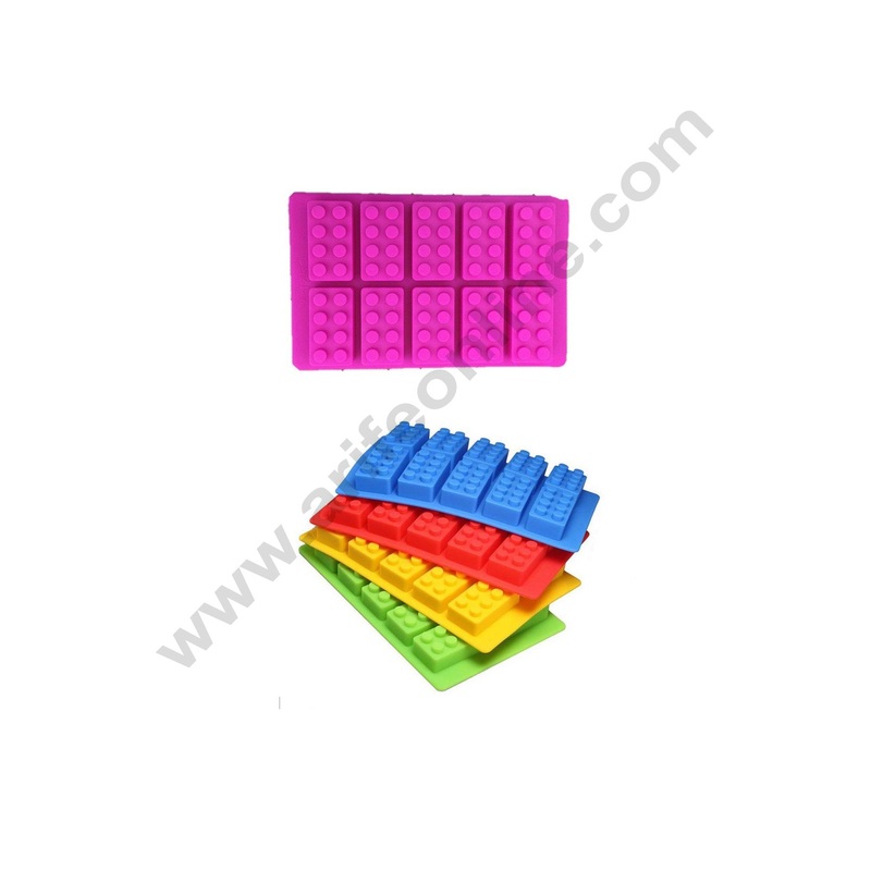 Cake Decor 10 in 1 Silicon Bakeware Blocks Shape Ice Cube Mould Cupcake Moulds Muffin Mould