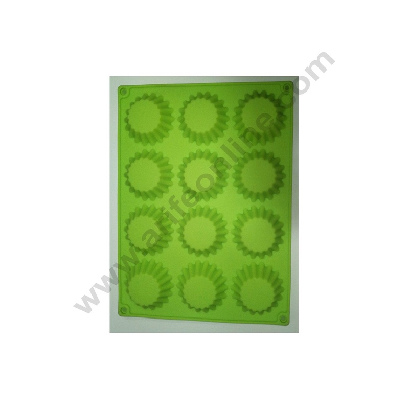 Cake Decor 12 in 1 Silicon Bakeware Round Tart Shape Cupcake Moulds Muffin Mould