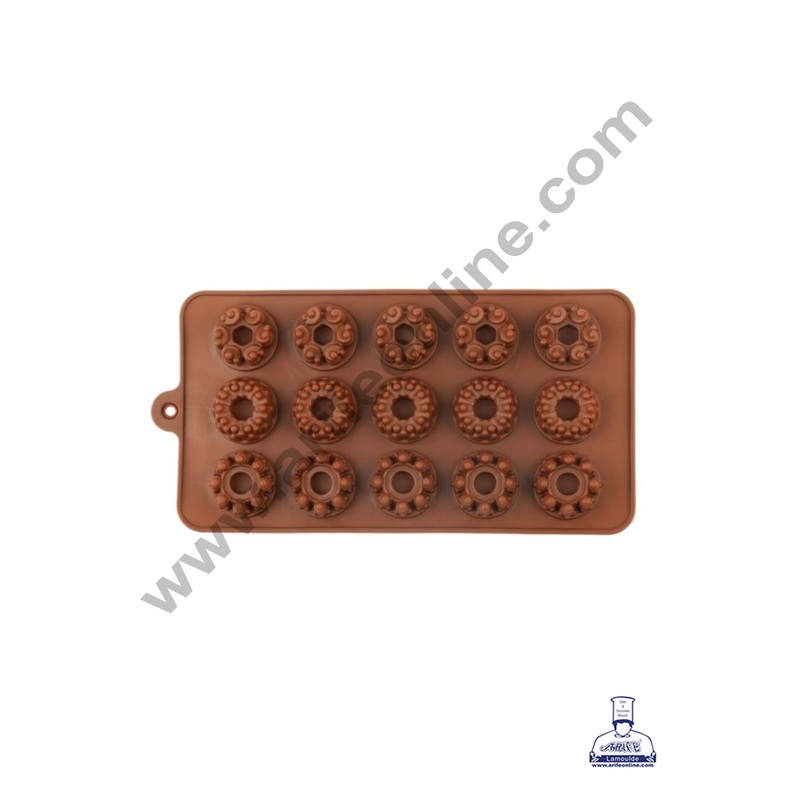 Cake Decor 15 Cavity Donut with Flower Shape Silicone Chocolate Mould