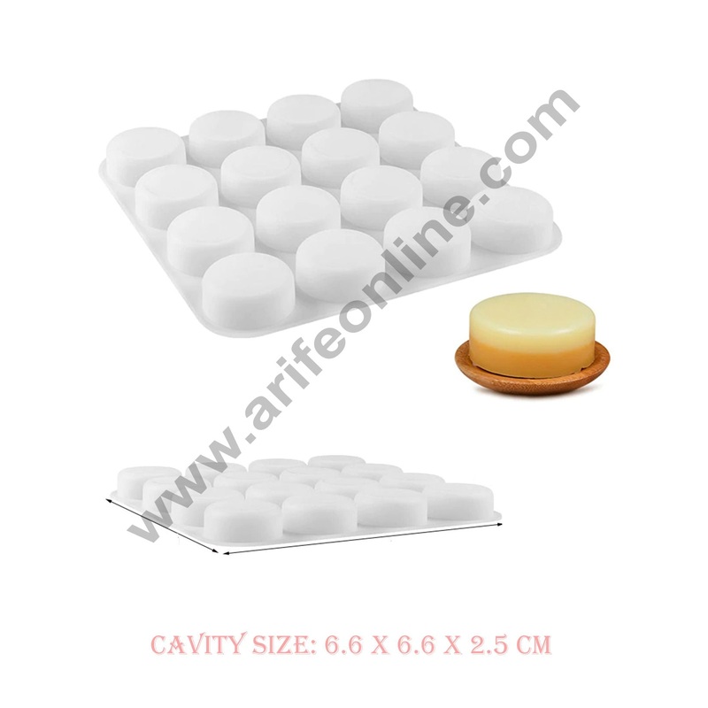 Cake Decor 16 Cavity Round Mold Silicone Moulds for Soaps and Chocolate Jelly Desserts Mould