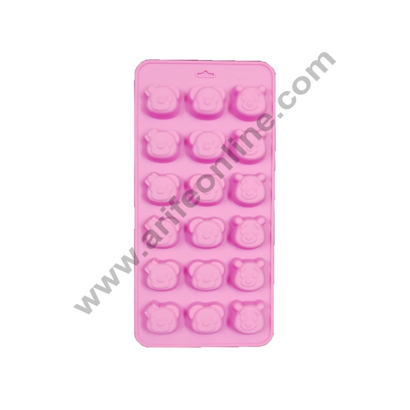 Cake Decor 18 Teddy Bear Face Mold Shape Silicone Chocolate Mould