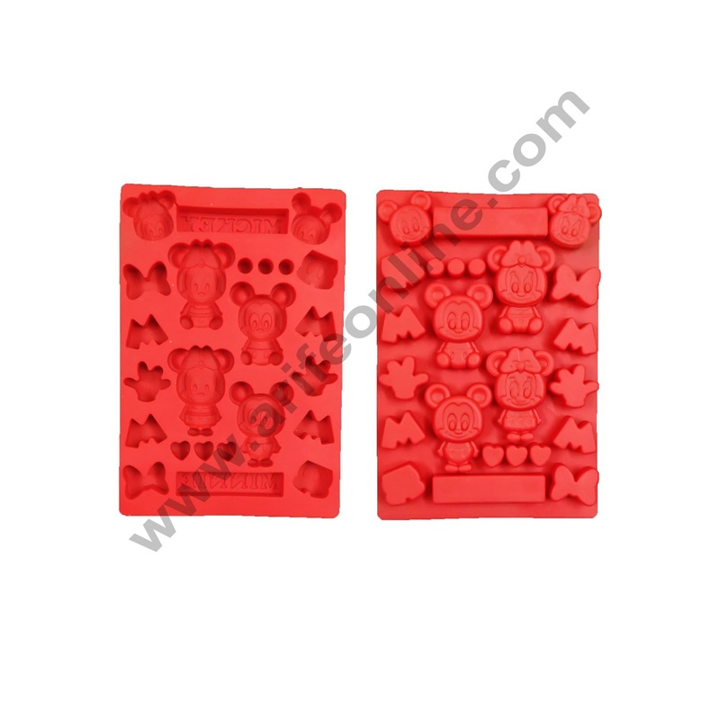 Cake Decor 24 Cavity Mickey Minnie Shape Silicone Chocolate Mould