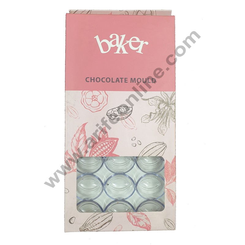 Cake Decor 24 Cavity Oval Cocoa Shape Polycarbonate Chocolate Mould SBPS-004