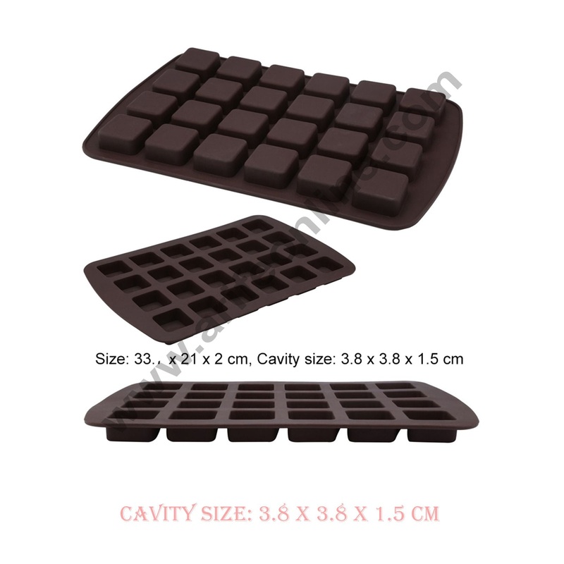 Cake Decor 24 Cavity Square Mold Silicone Moulds for Soaps and Chocolate Jelly Desserts Mould