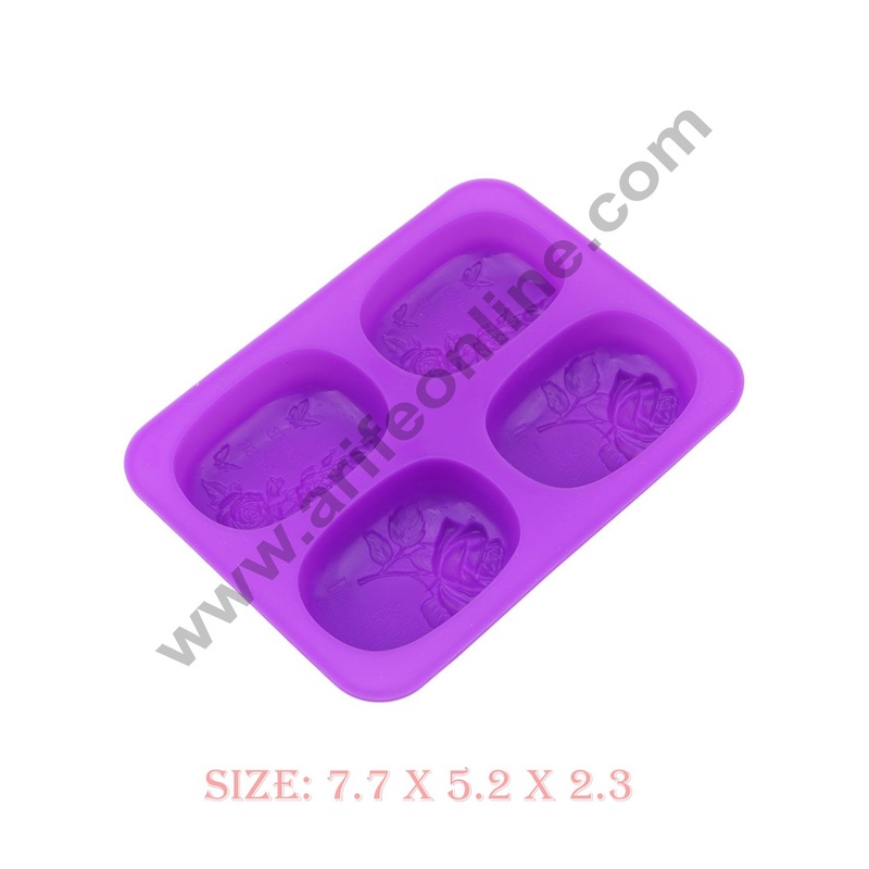 Cake Decor 4 Cavity Life & Rose ,Love & Rose Silicone Moulds for Soaps and Chocolate Jelly DessertsMould