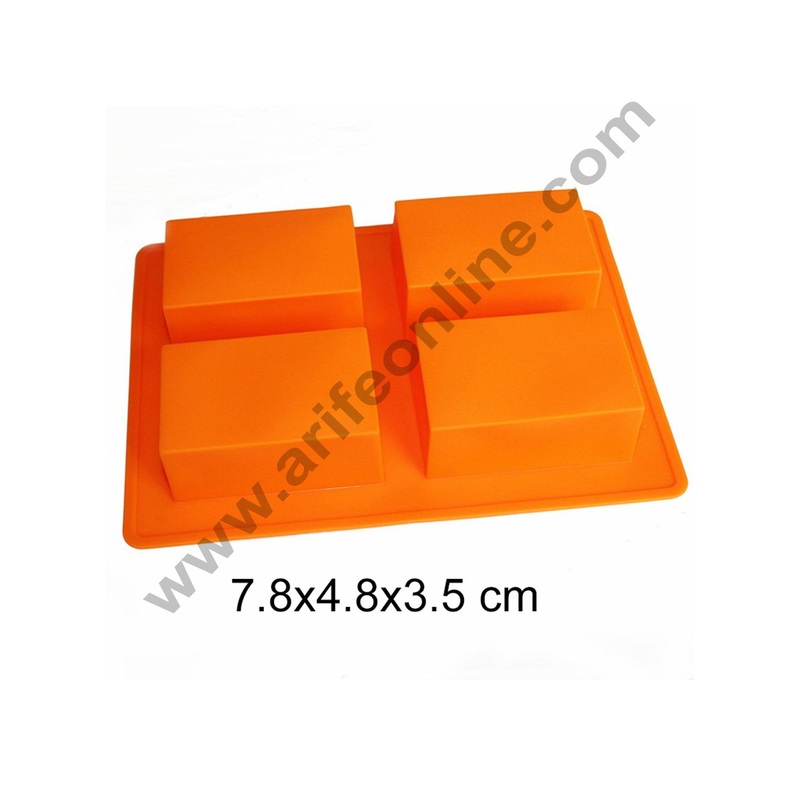 Cake Decor 4 Cavity Rectangle Bread Loaf Silicone Moulds for Soaps and Chocolate Jelly Desserts Mould