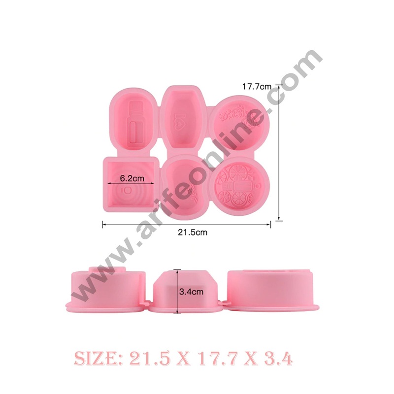 Cake Decor 6 Cavity doTERRA Bottle Rose Square Silicone Moulds for Soaps and Chocolate Jelly Desserts Mould