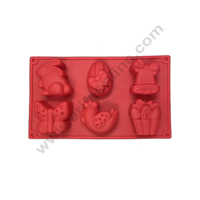 Cake Decor 6 Cavity Silicon Easter Theme Chocolate Cupcake Mould