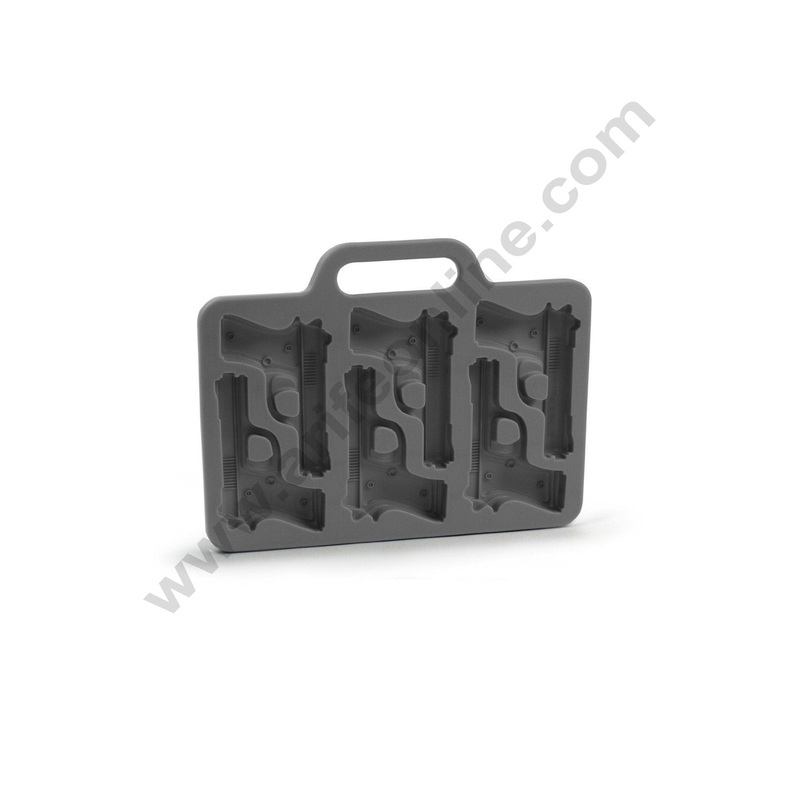 Cake Decor 6 in 1 Silicon Bakeware Gun Shape Ice Mould Cupcake Moulds Muffin Mould