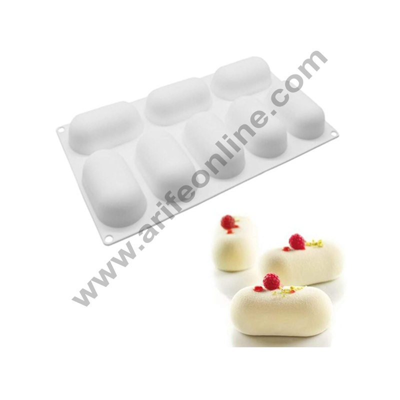 Cake Decor 8 Cavity Silicon CURVE FLEX - PILLOW Cake Mould Mousse Cake Mould Silicon Moulds SBSM-279