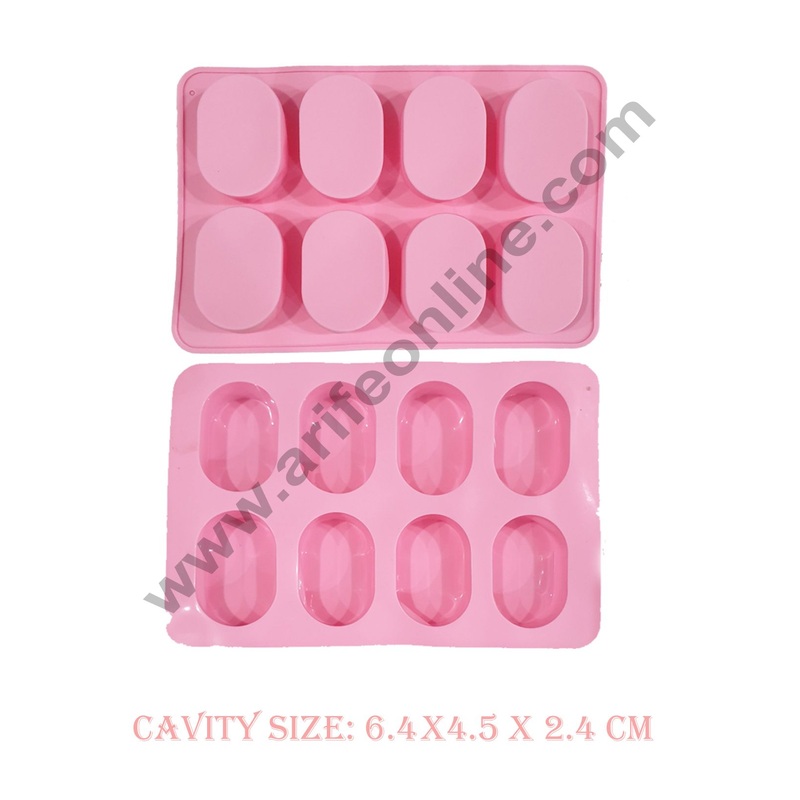 Cake Decor 8 Cavity Small Bread Mold Silicone Moulds for Soaps and Chocolate Jelly Desserts Mould