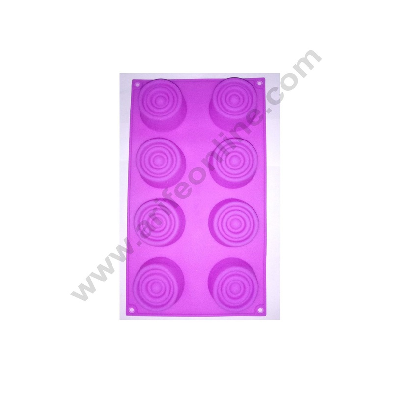 Cake Decor 8 in 1 Silicon Bakeware Round Circle Shape Cupcake Moulds Muffin Mould