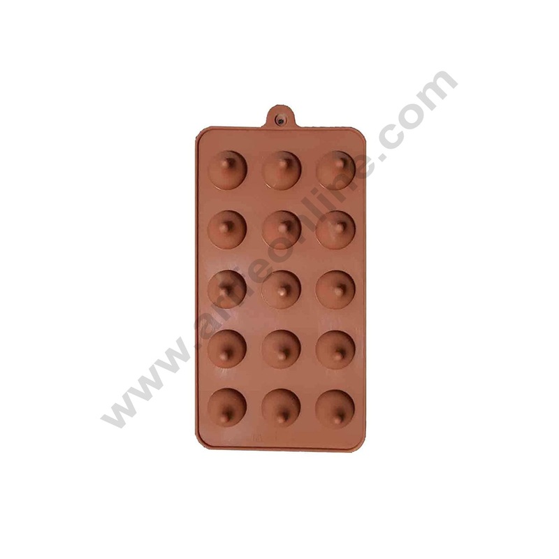 Cake Decor New Small Modak Shape 15 in 1 Chocolate Mould, Silicone Molds for Chocolate, Chocolate Silicone Moulds, Silicon Brown Chocolate Moulds for Ganesh Chaturti Festivals