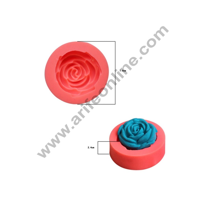 Cake Decor Silicon 1 Cavity Rose Soap Mould /Cake Muffin Mould Size : 7.0 x 7.0 x 2.4 CM
