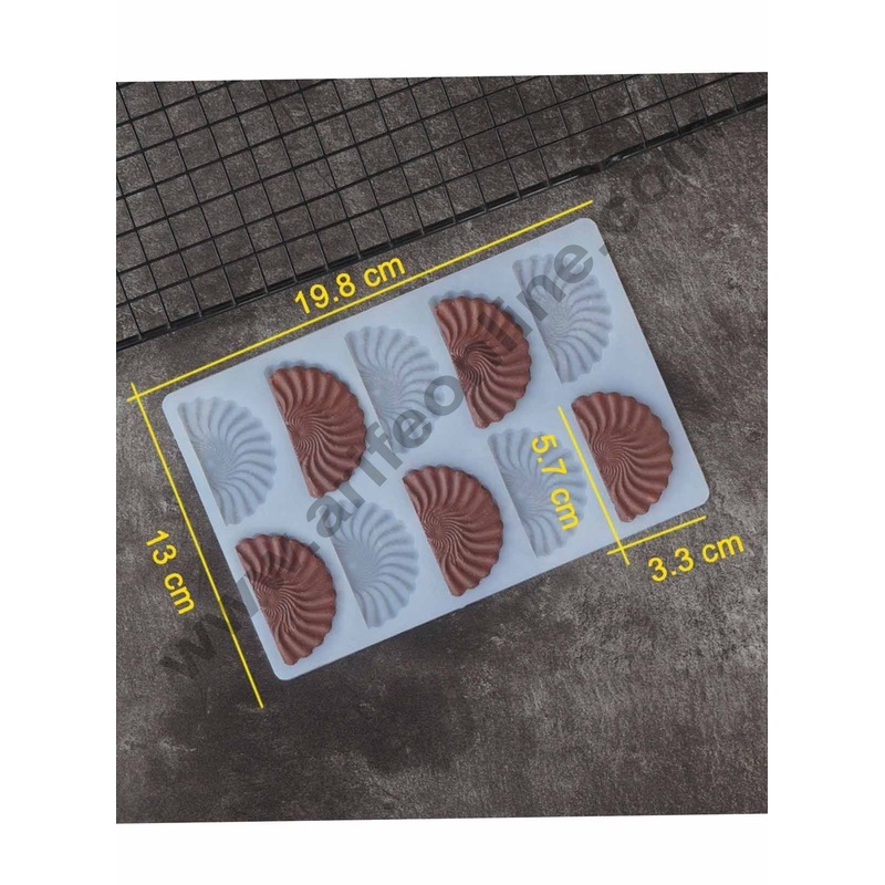 Cake Decor Silicon 10 in 1 Ruffle Fan Shape Chocolate Garnishing Mould Cake Insert Decoration Mould