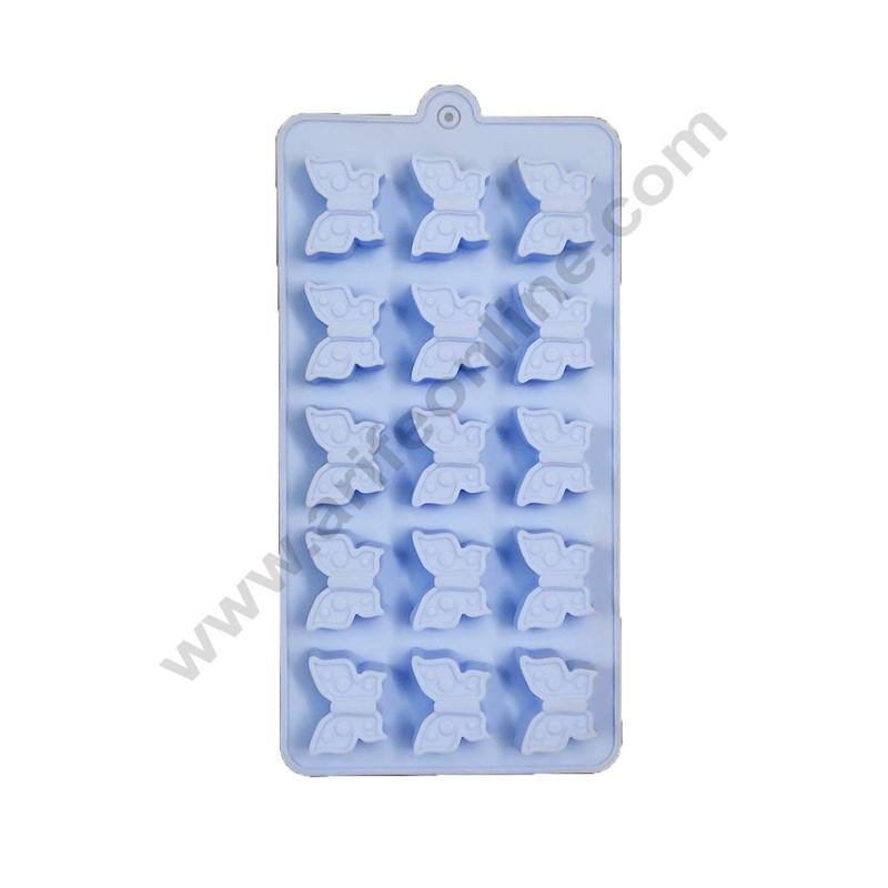 Cake Decor Silicon 15 Cavity Butterfly Brown Chocolate Mould, Ice Mould, Chocolate Decorating Mould
