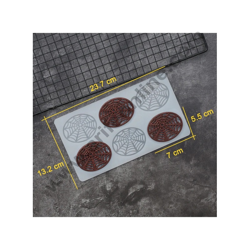 Cake Decor Silicon 6 in 1 Spider Shape Chocolate Garnishing Mould Cake Insert Decoration Mould