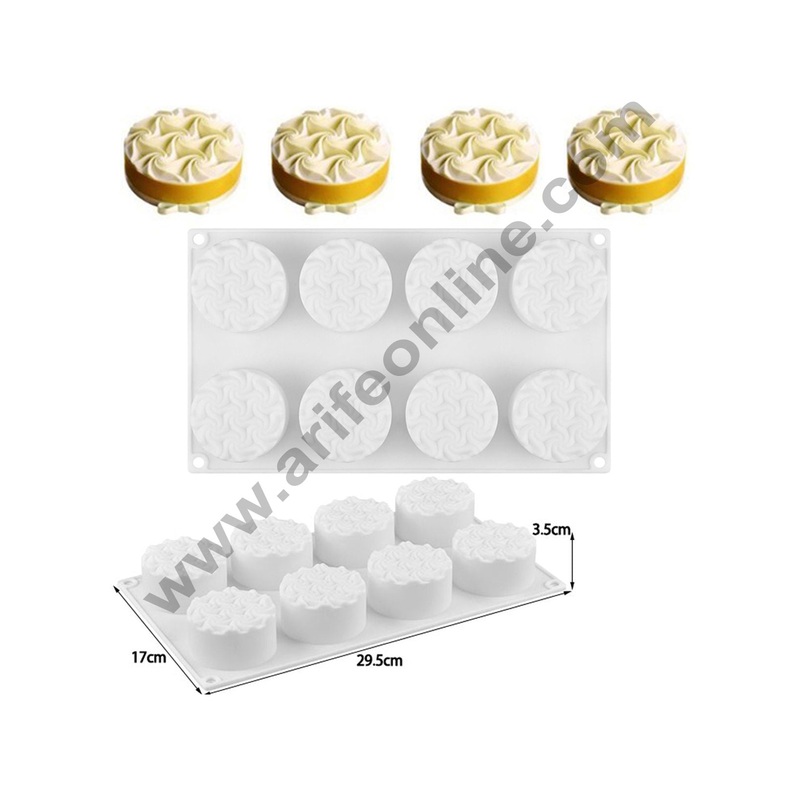 Cake Decor Silicon 8 Cavity Mousse Cake Mould Entremet Mold Silicon Moulds SBSM-506-1