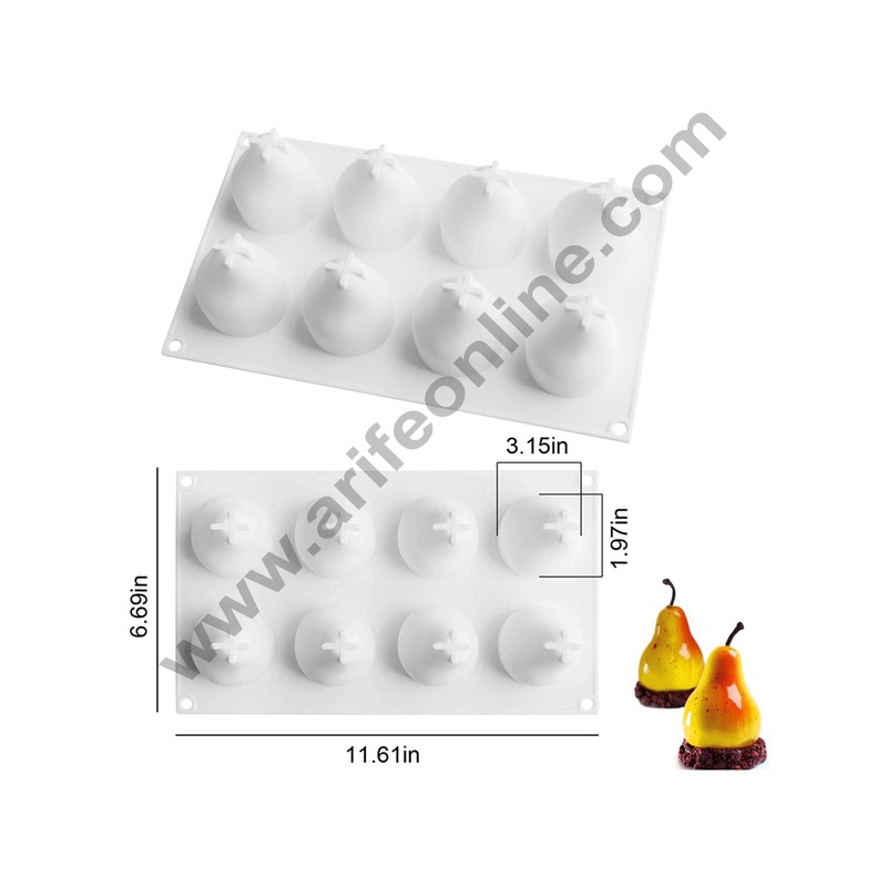 Cake Decor Silicon 8 Cavity PERA & FICO MOLD Mousse Cake Mould Entremet Mold Silicon Moulds SBSM-508-1