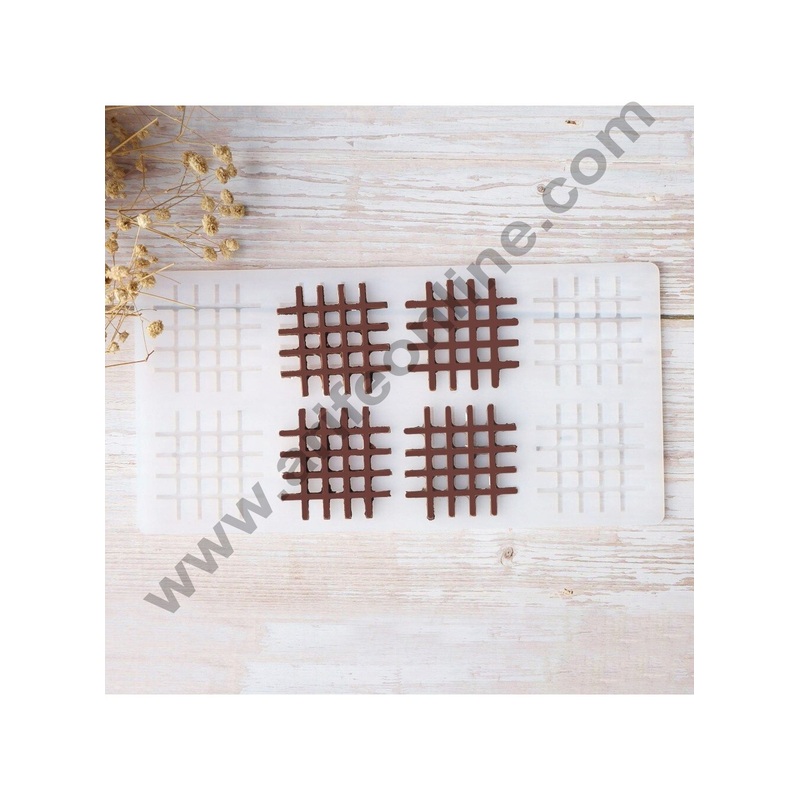 Cake Decor Silicon 8 in 1 Grid Shape Chocolate Garnishing Mould Cake Insert Decoration Mould