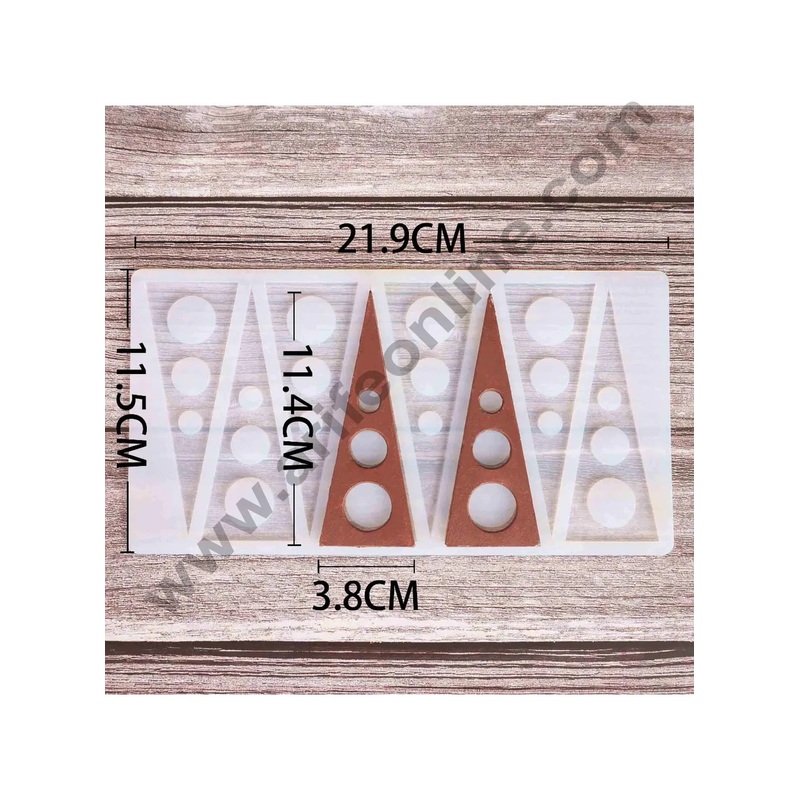 Cake Decor Silicon 8 in 1 Hollow Triangle Shape Chocolate Garnishing Mould Cake Insert Decoration Mould