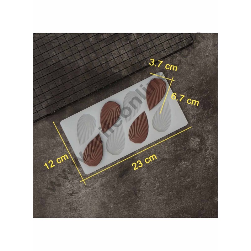 Cake Decor Silicon 8 in 1 Ruffled Leaf Shape Chocolate Garnishing Mould Cake Insert Decoration Mould