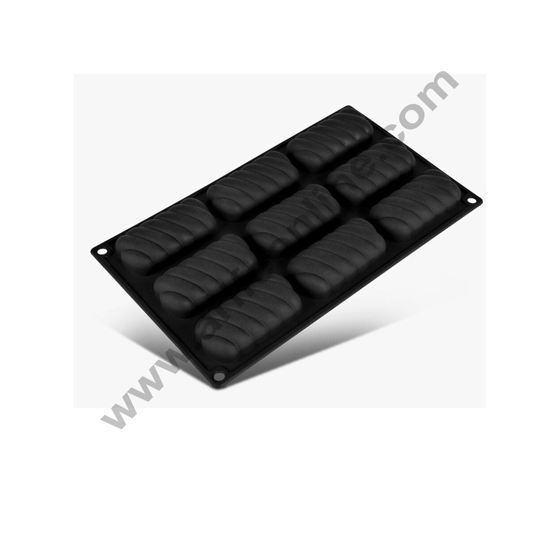 Cake Decor Silicon 9 Cavity Spiral Shape Silicone Entremet Mousse Cake Mould Silicon Moulds SBSM-511