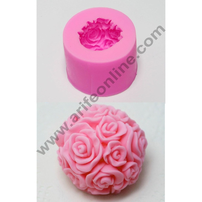 Cake Decor Silicon Round Rose Soap Mould /Cake Muffin Mould Size : 6.3x 6.3 x 4.3 CM
