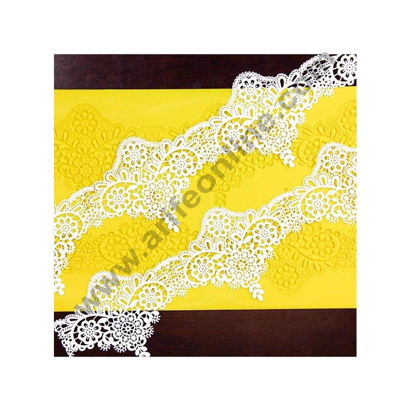 Cake Decor Silicone Cake Border Lace Mould Fondant Cake Decorative Silicone Lace Mat Cake Decorating Tools Baking Mat SBLM-3007