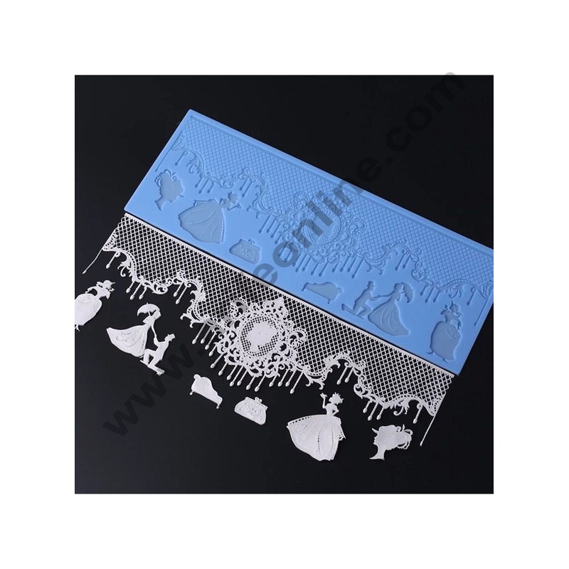 Cake Decor Silicone Cake Border Lace Mould Fondant Cake Decorative Silicone Lace Mat Cake Decorating Tools Baking Mat SBLM-3016