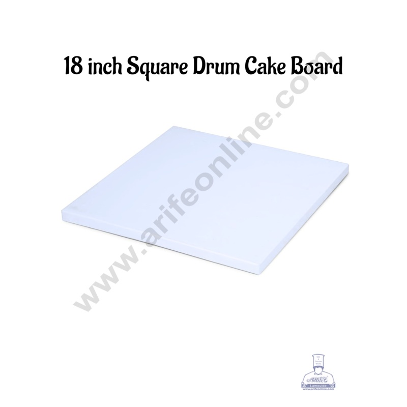 CAKE DECOR White Square Drum Cake Board Cake Base - 18 inch