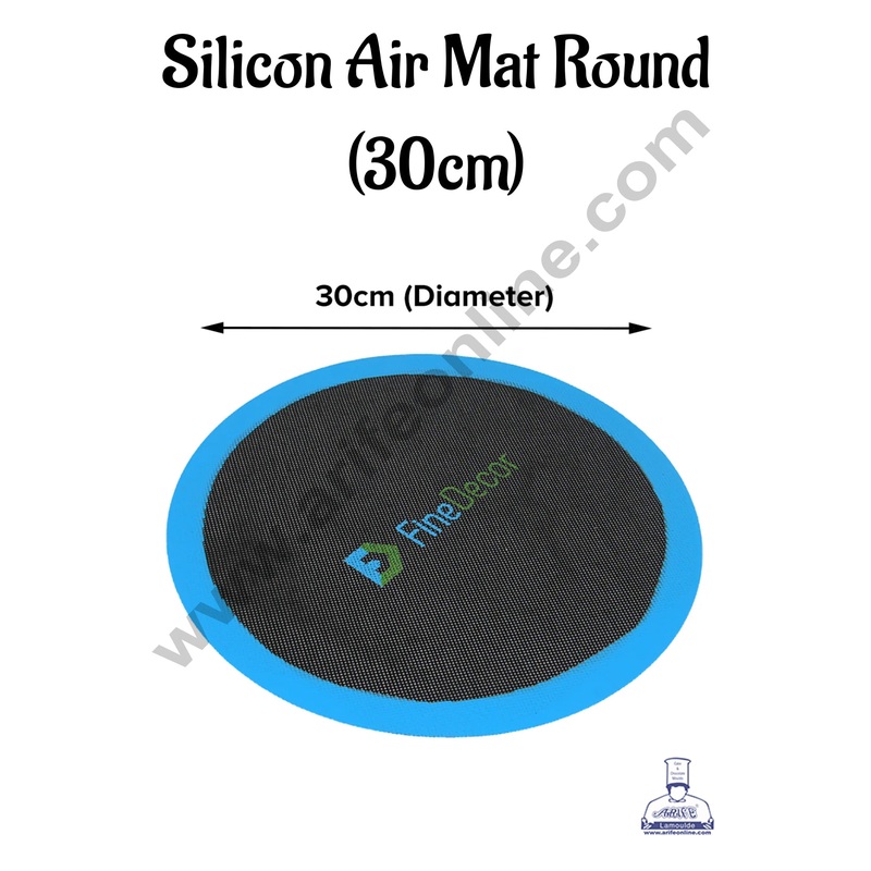 FineDecor Non-Stick Black Round Silicone Baking Mat Pad | Round Baking Sheet - CAKE DECOR