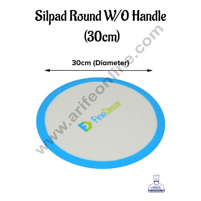 FineDecor Non-Stick White Round Baking Silpad Pad | Round Baking Sheet - CAKE DECOR