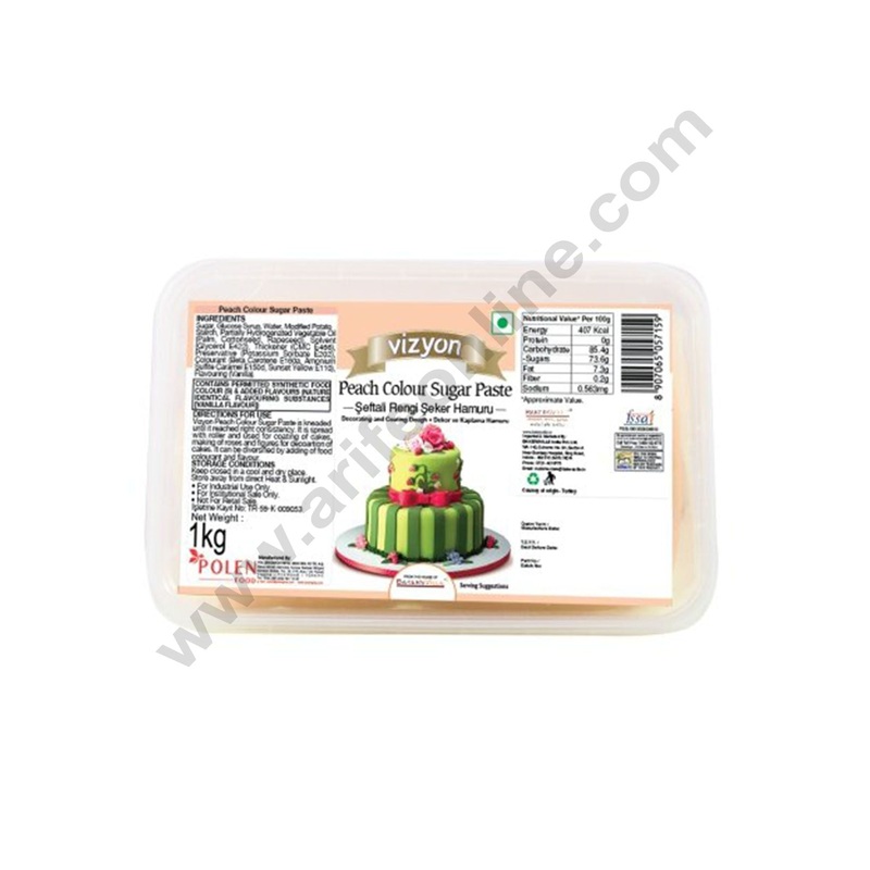 Vizyon Sugar Paste (Fondant) -Peach, 1kg