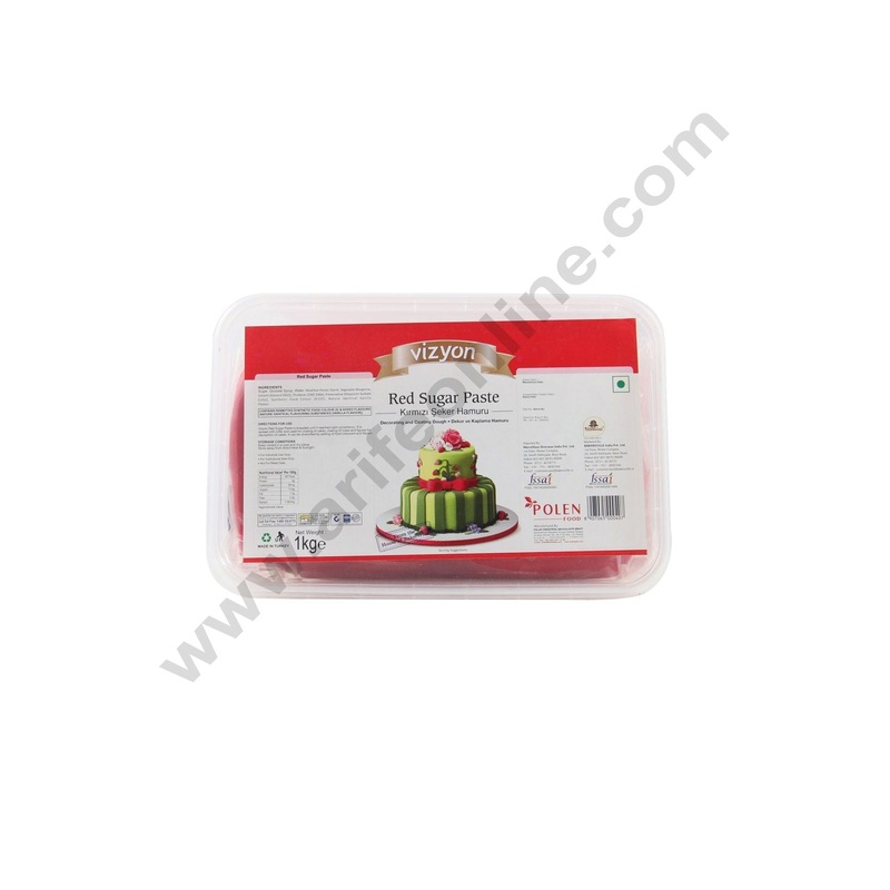 Vizyon Sugar Paste (Fondant) - Red, 1kg