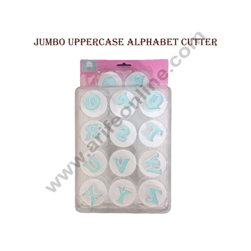 Cake Decor 26pcs Jumbo Push Easy Upper Case Alphabet Letter Cookie Cutter Fondant Cutters