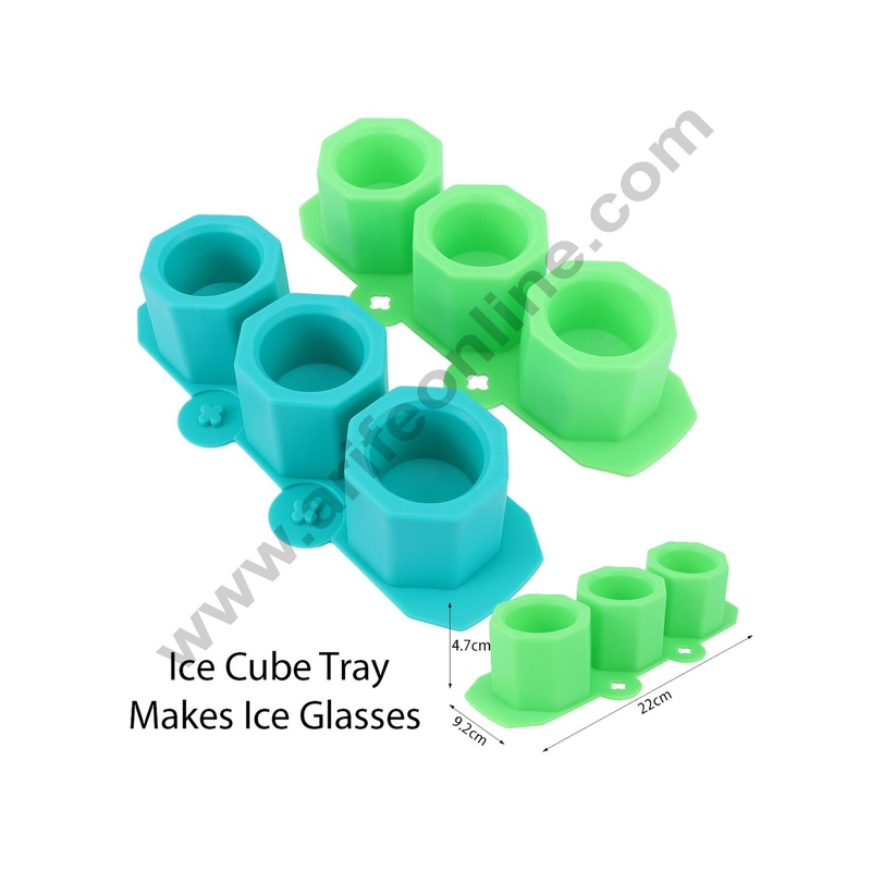 Cake Decor 3 Cavity Ice Cube Tray Silicone Ice Cube Maker Silicone Freezer Container