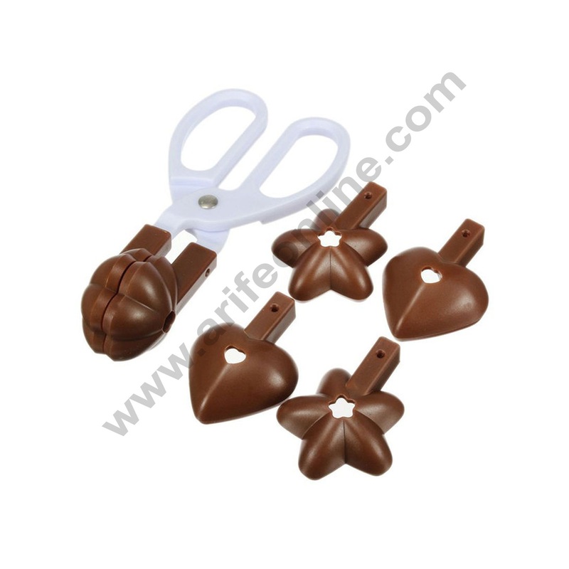 Cake Decor 3 in 1 Heart Star Flower Shape Cake Ball Tongs Pop Cake Scissors Mould