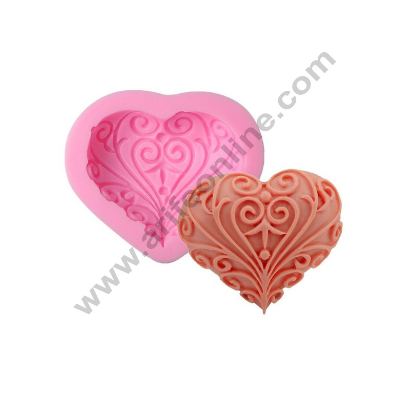 Cake Decor 3D Embossed Heart Flower Silicone Fondant Mold Cake Decorating