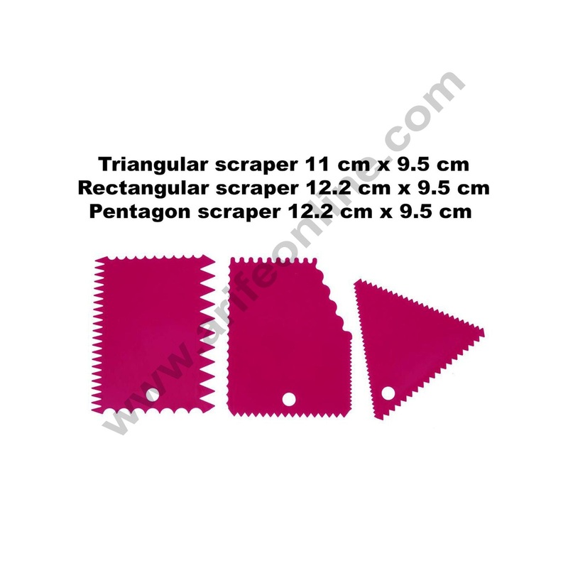 Cake Decor 3pcs Plastic Scrapper, Chopper, Smoother Icing Fondant Cake Decorating Pastry Baking Tool