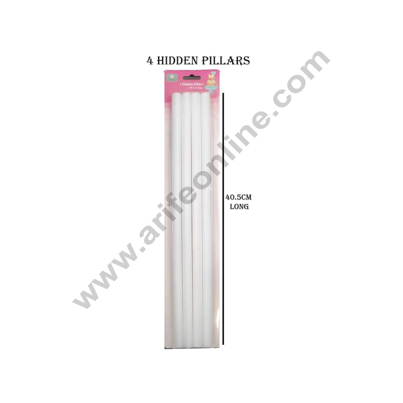 Cake Decor 4pcs Plastic Hidden Pillars Cake Pillar Long 40.5 CM