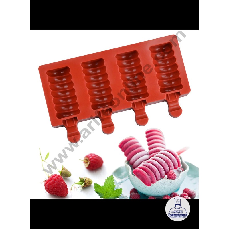 Cake Decor 4Pcs White Classic Silicone Tango Cakesicle Mold Popsicle Easy Ice Cream Bar Mold
