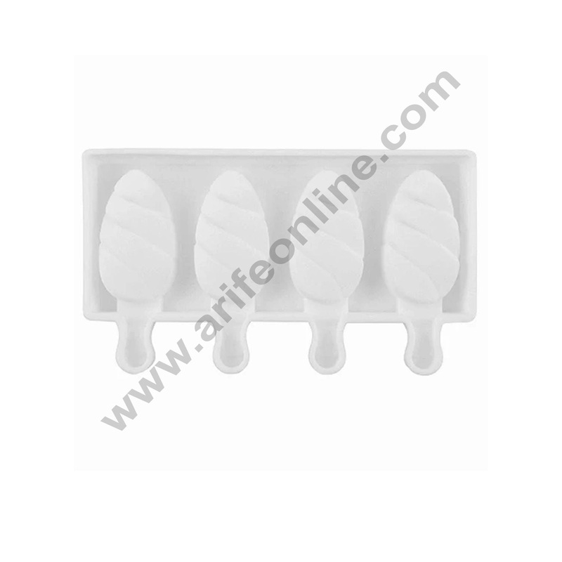 Cake Decor 4Pcs White Classic Silicone Unicorn Horn Cakesicle Mold Popsicle Easy Ice Cream Bar Mold