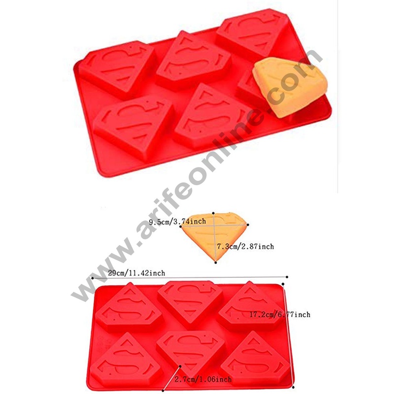 Cake Decor 6 Cavity  Superman Logo Silicon Moulds Muffin Mould