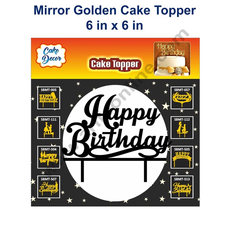 Cake Decor 6 inch Acrylic Finishing Black Cake Topper Happy Birthday with S Shape