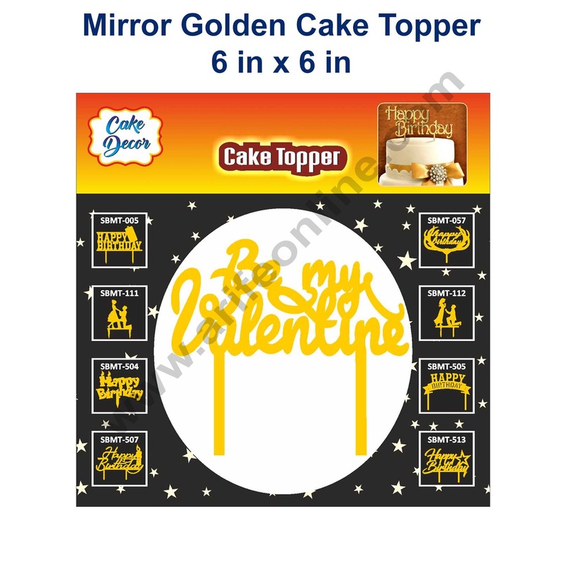 Cake Decor 6 inch Mirror Finshing Acrylic Cake Topper Be My Valentine