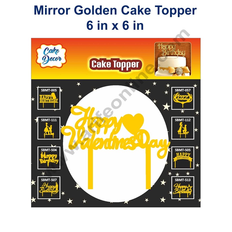 Cake Decor 6 inch Mirror Finshing Acrylic Cake Topper Full Heart Happy Valentine Day