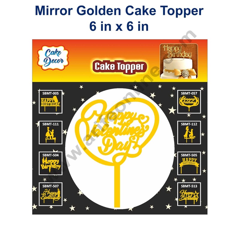 Cake Decor 6 inch Mirror Finshing Acrylic Cake Topper Happy Valentine Day Candy Shape