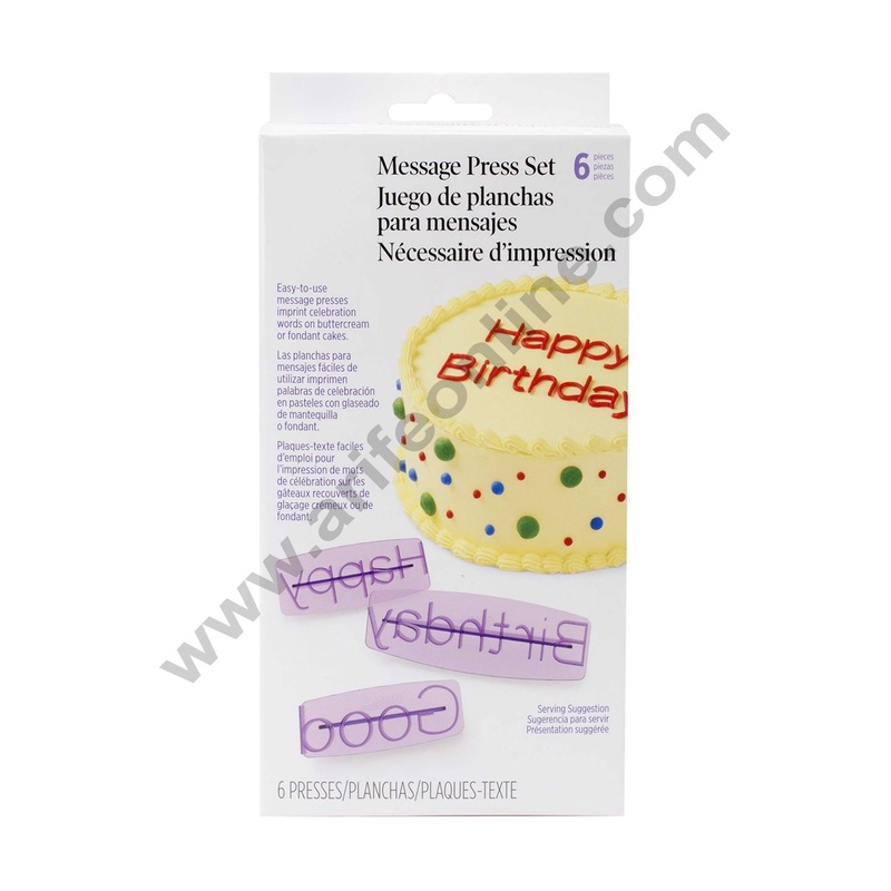Cake Decor 6pc Plastic Message Press Set Cookie Cutter Fondant Cutters